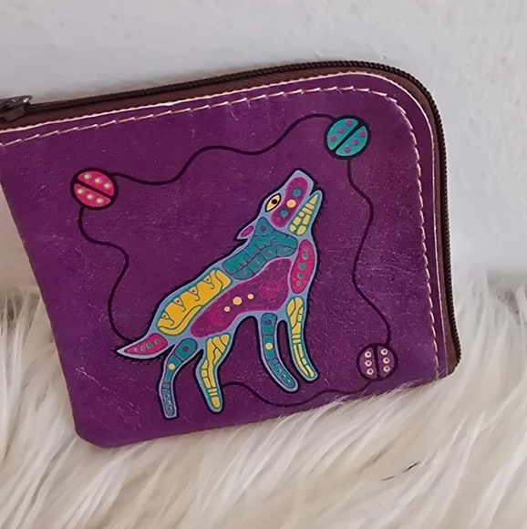 Howling Wolf Purple Coin Purse. Tiny Purse 🌴 - Picture 1 of 4